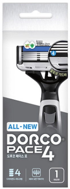 도루코 페이스4 휴대용면도기, 1개입, 8개