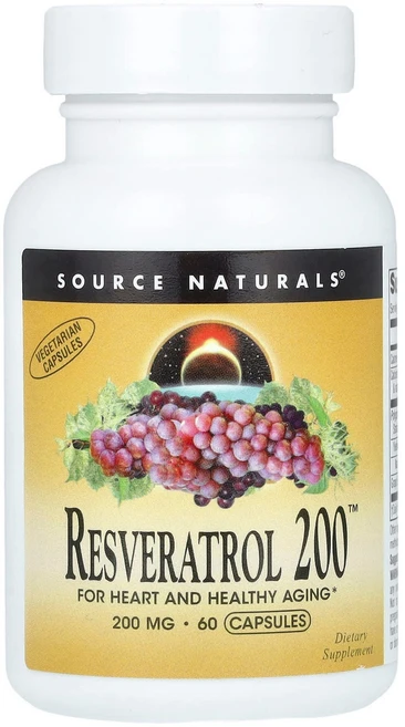 Source Naturals Resveratrol 200™ 200mg 캡슐 60정 Naturals (소스 내추럴스), 1개 - 쿠팡