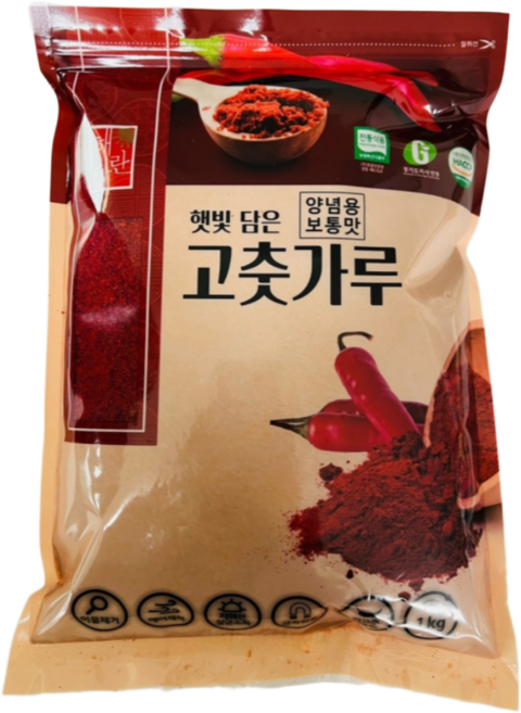 국산 최상급 해아란 햇 고춧가루 1kg . 보통맛/최근제조/양념용, 1개