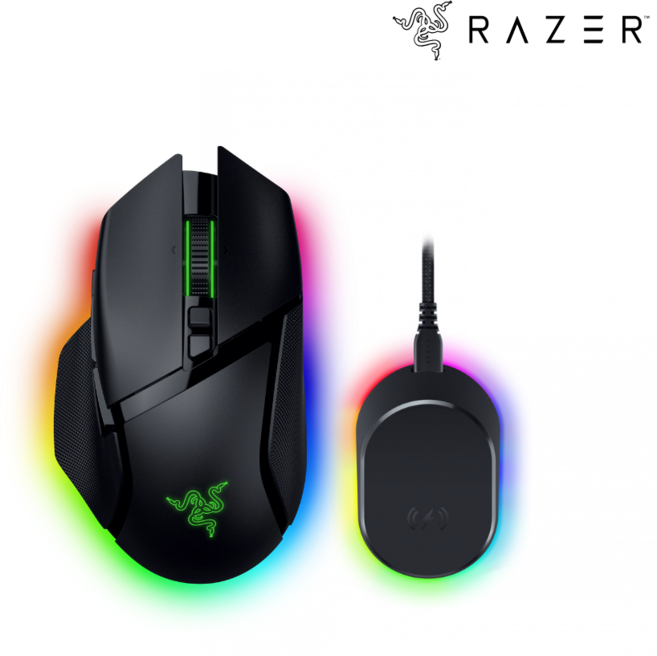 레이저코리아 바실리스크 V3 PRO 35K 무선충전팩 Black 무선 게이밍마우스, 블랙