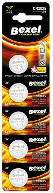 벡셀 CR2025 버튼셀 리튬 무수은건전지 코인, 1개, 5개입