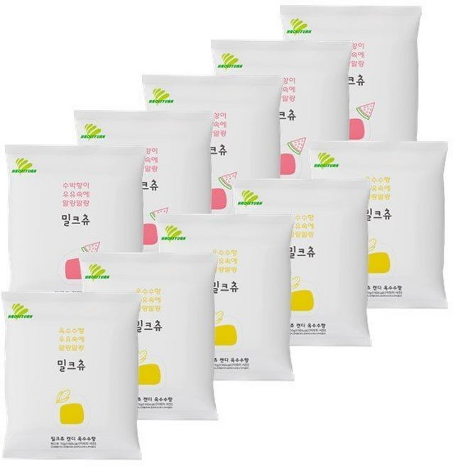 하오리위안 밀크츄 옥수수5 수박5 총, 10개, 70g