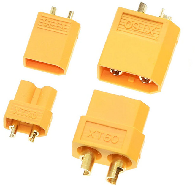 XT30 XT60 암수 T플러그 커넥터 DC잭 드론 RC카 배터리, XT60암놈, 1개, 옐로우