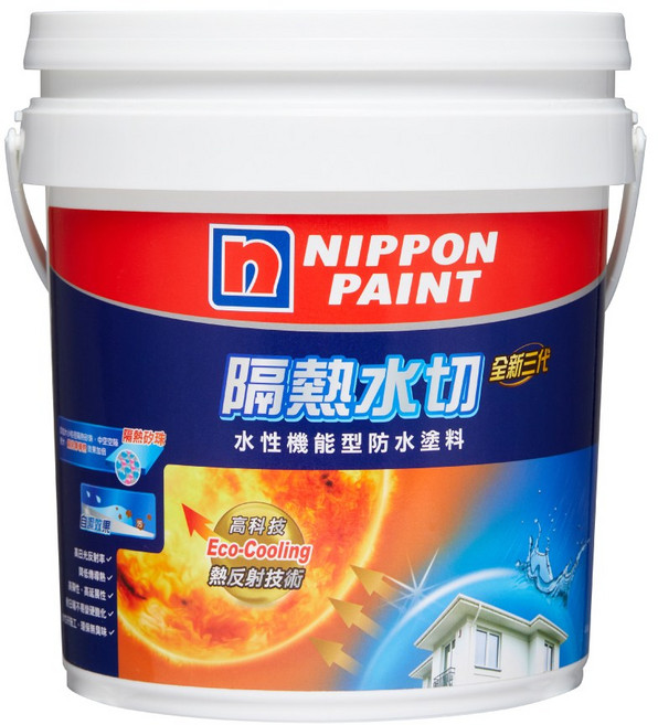 立邦塗料 隔熱水切 水性機能型防水塗料, 白色, 4kg, 1個