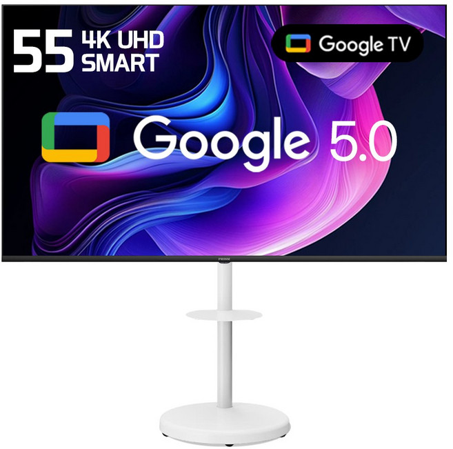 티브이지 55인치 4K 스마트TV + 무빙스탠드 세트 삼탠바이미 이동식TV 삼텐바이미 1등급, 고객직접설치, 스탠드형, 무빙스탠드세트, 139cm(55인치)