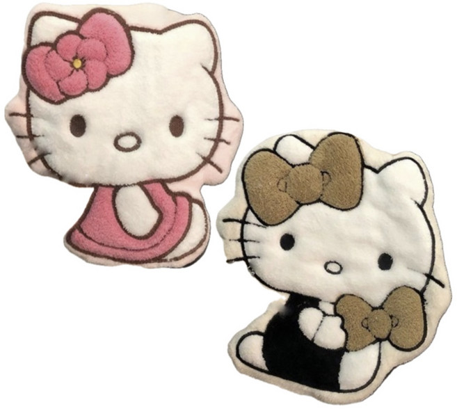 오브아 키티핸드타월 욕실타월 집들이선물 고리수건, 1개, 핑크키티+커피키티