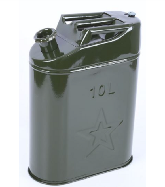 캠핑 캠핑용 휴대용 철제 기름통 등유통 제리켄 제리캔 10리터 10L, 1개