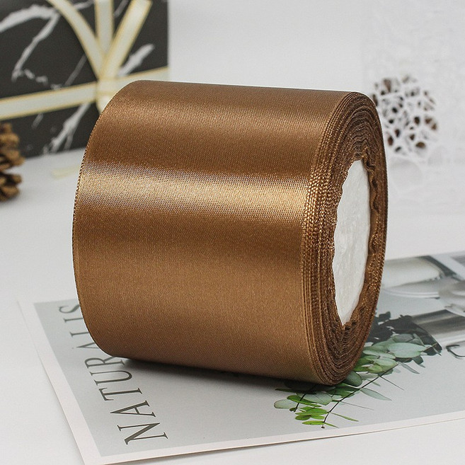 기본 새틴 공단 리본끈 75mm 22m, 30# 초코
