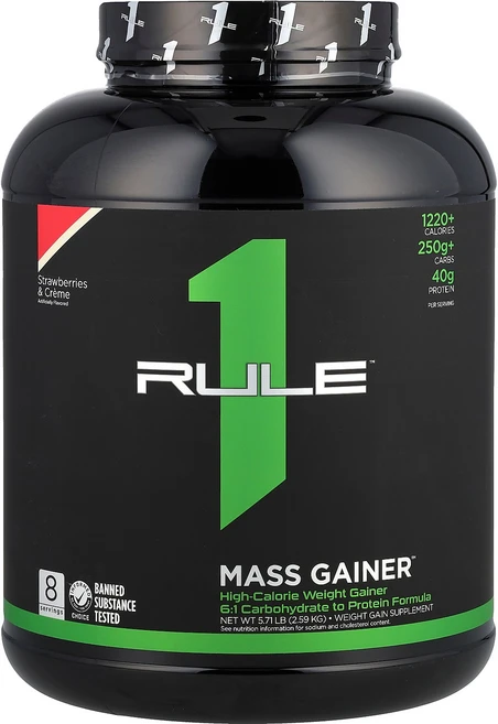 Rule One Proteins Mass Gainer 딸기 & 크림 (5.71lb) - 쿠팡