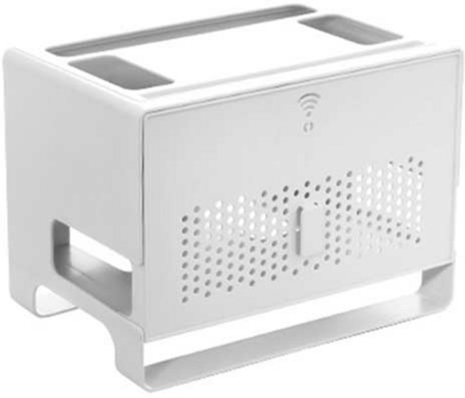 Qiaokao 와이파이 공유기 수납함 31.4x21x23cm, 화이트, 1개