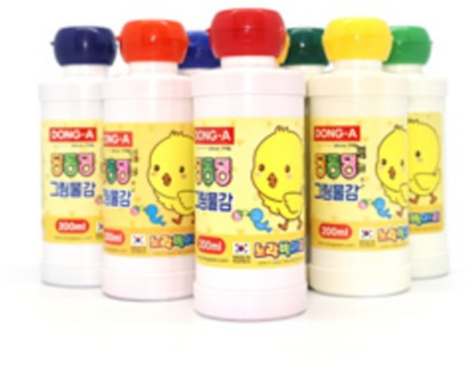 동아 딩동댕물감 수채물감 어린이물감 200ml, 노랑