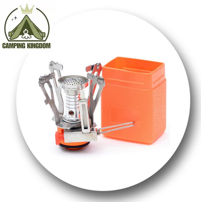 여행을위한 전자 점화 휴대용 스토브 스토브 밥솥이있는 피크닉 캠핑 통합 미니 스토브, orange, 1개