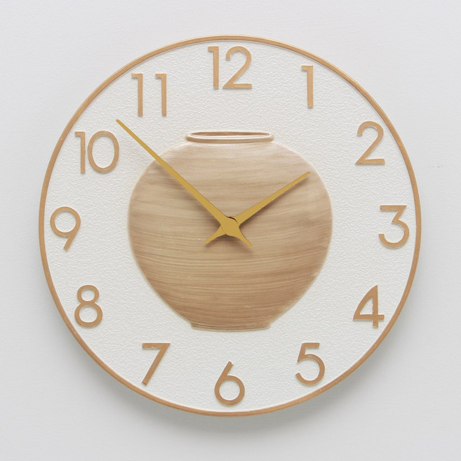 국산 달항아리 벽시계 풍수인테리어 이사 개업선물 시계, 달항아리 골드 벽시계