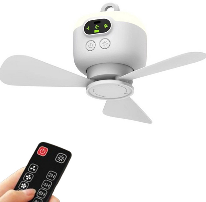 무선 충전식 무드등 타프팬 무선 캠핑 선풍기 천장실링팬, 캠핑선풍기