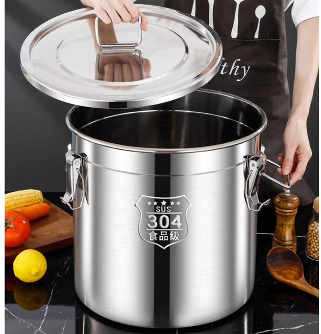 스테인레스 국통 밀폐 밀봉 보관 용기 식당 육수 기름, 1개