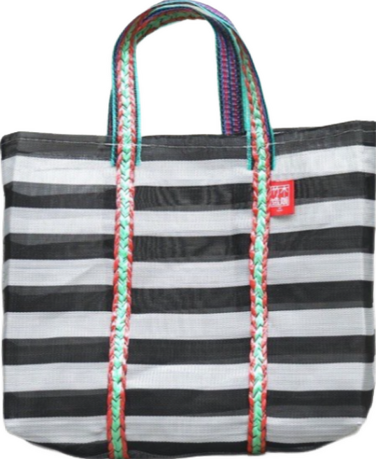 黑白配色 復古環保茄芷袋, 1號