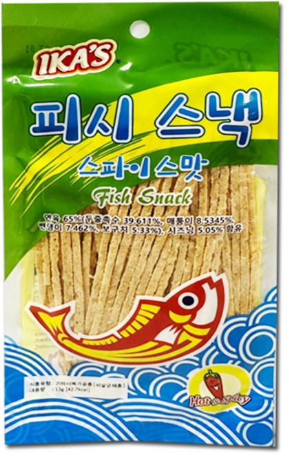 피시 스넥 스파이스맛 13g 수입 쥐포 어포 지포 술 안주, 10개
