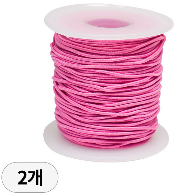 디어플레이스 탄성 고무줄 팔찌 염주 만들기, 2개, 08 로즈핑크 45m_1.2mm