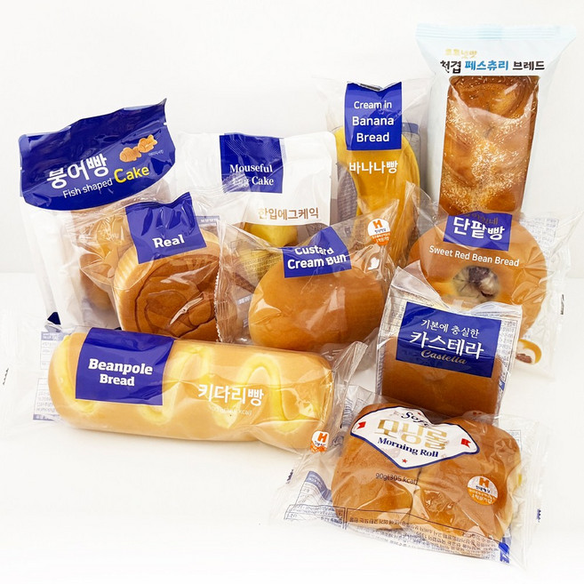 촉촉빵빵 간식빵 10종류 모음, 1세트, 913g