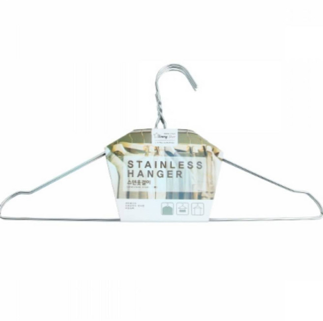 슬림한 디자인 스텐옷걸이 세탁소옷걸이 4P, FREE  4P, 1개