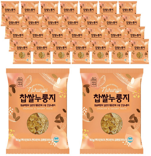 미식백과 찹쌀 누룽지 60g, 30개