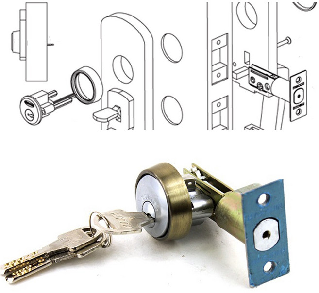 A153 데드볼트 원키 투키 현관 샷시문 키뭉치 열쇠, 고객직접설치