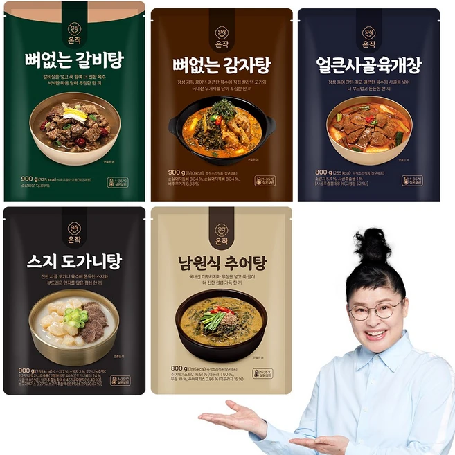 [온작]이영자 뼈없는 갈비탕+감자탕+육개장+스지 도가니탕+추어탕, 4.3kg, 1개 - 쿠팡