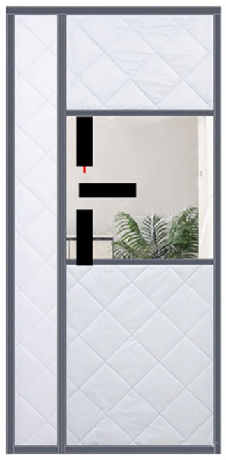 태월 두꺼운 방풍비닐 투명 커튼 베란다 현관문 자석 벨크로 커텐 바람막, 그레이