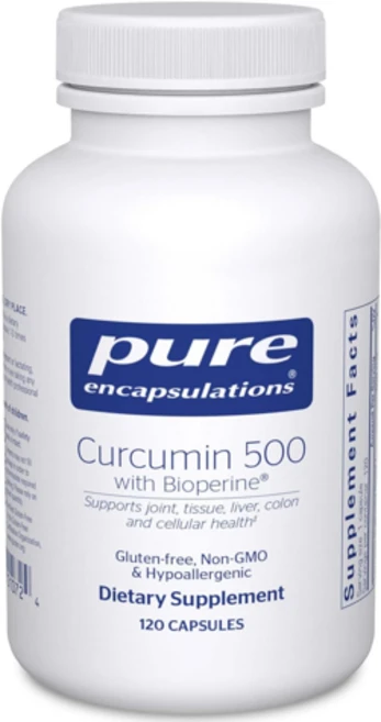 퓨어인캡슐레이션 커큐민 500 120베지캡슐 바이오페린포함 Pure Curcumin Bioperine, 120 Count (Pack of 1), 120정 - 쿠팡