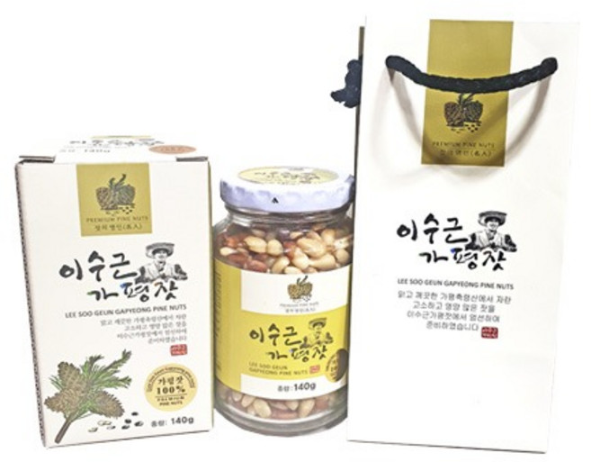 유기농 국산 이수근 가평잣 2025년 햇잣 백잣 낱개포장 선물세트 140g, 1개