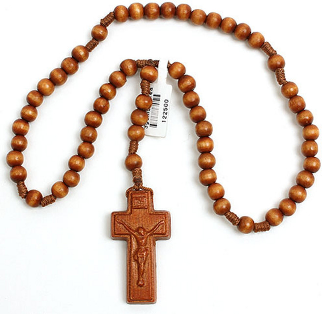 박달 조각 갈색 6mm 5단묵주 천주교 성물, 안함, 1개