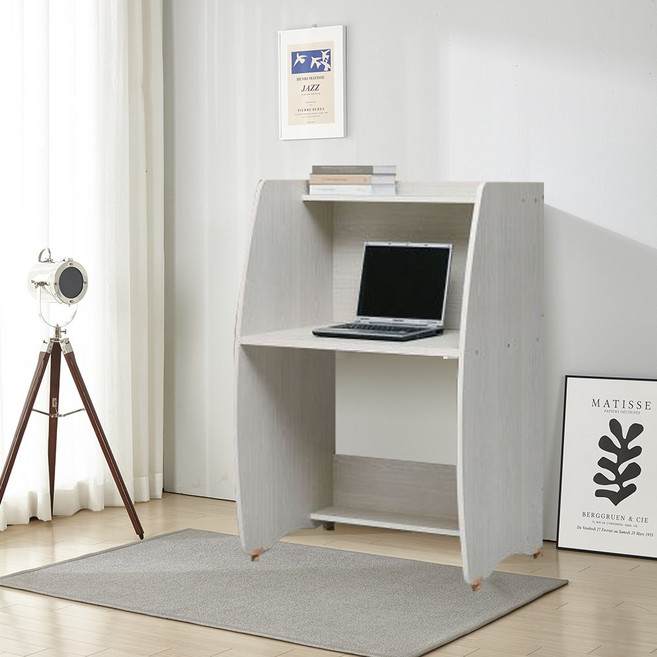 (우드빌) 102 103 독서실책상 집중력책상 도서관 독서실 가정용, 화이트오크