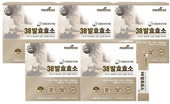 전통발효연구원 38발효효소 3g 30포 5박스 아밀라아제 프로테아제 소화 효소 곡물효소 임산부효소, 5개