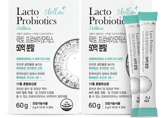 뉴트라라이프 락토 프로바이오틱스 50억 분말, 2개, 30회분