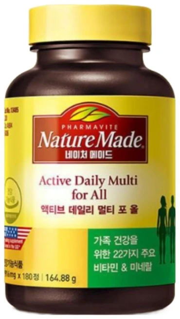 네이처메이드 액티브 데일리 멀티 비타민 포 올, 180정, 1개 - 쿠팡