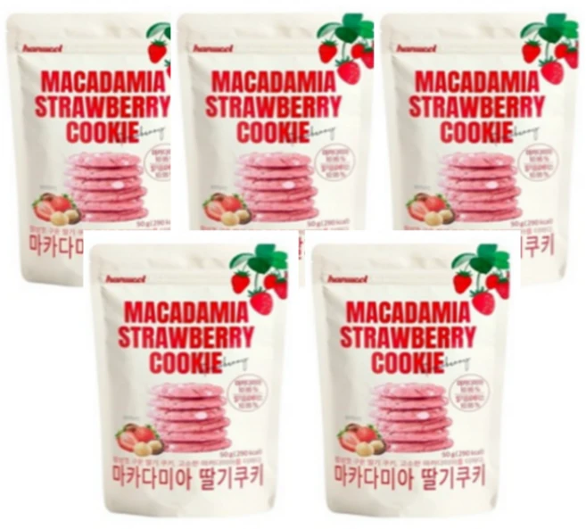마카다미아아 딸기쿠키 50g, 5개 - 쿠팡