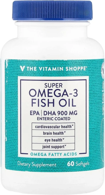 The Vitamin Shoppe 슈퍼 오메가3 피쉬 오일 소프트젤 60정 Shoppe (더 비타민 샵), The Vitamin Shoppe, 슈퍼 오메가3 피쉬, 1개 - 쿠팡