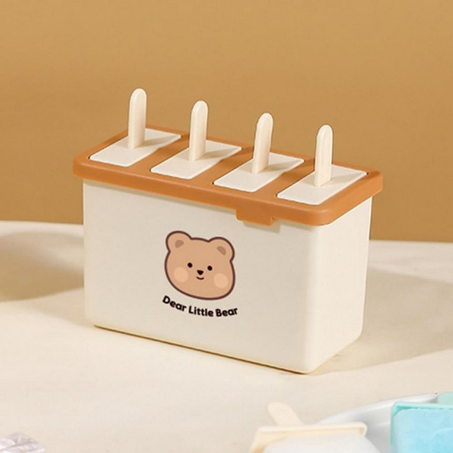 아이랑 만들어 먹는 귀여운 아이스크림 틀 트레이 위생적인 실리콘아이스바, 1개
