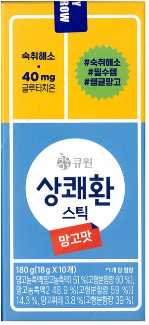 큐원 상쾌환 스틱 망고맛 원산지 상세설명참조, 180g, 1개