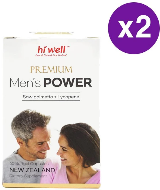 하이웰 프리미엄 남성 파워 쏘팔메토 + 리코펜 Hi Well Premium Men's Power Prostate 60정 2개 - 쿠팡