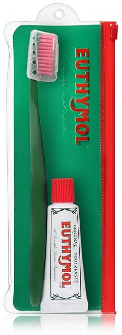 일본 공식 유시몰 오리지널 여행 세트 EUTHYMOL 휴대용 칫솔 치약 20g