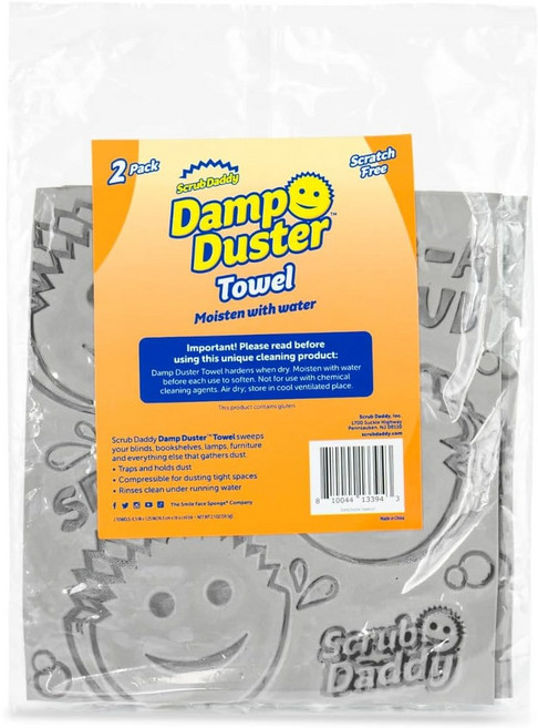Scrub Daddy Damp 더스터 타월 - 다양한 표면 먼지 제거 반려동물 털 모든 종류의 때 제거를 위한 내구성 있는 스펀지 같은 청소기 재사용 가능하고 부드럽고 유연, 1개