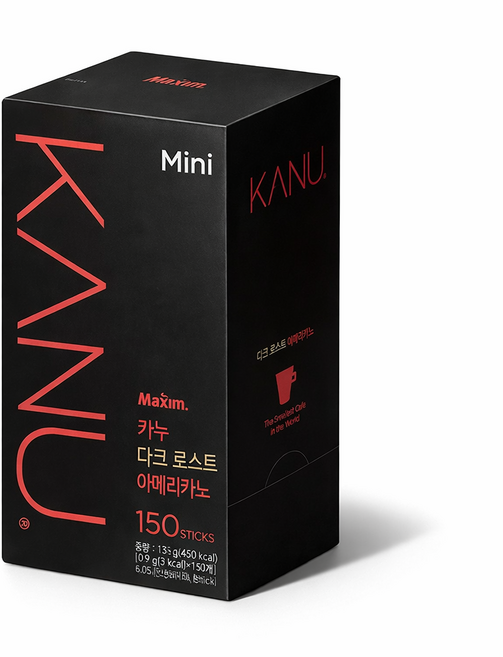카누 미니 다크 로스트 아메리카노 커피 0.9g x 150스틱, 150개입, 1개