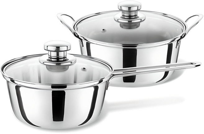 퀸센스 인덕션 베이직 냄비세트 2개, 혼합색상, 편수 16cm + 양수 20cm, 1세트