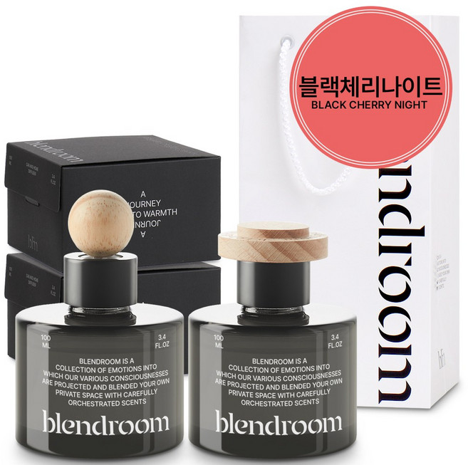 블랜드룸 디퓨저 신차선물 세트 차량용1구+고급형1구+와인쇼핑백, 1개, 신차선물 블랙체리나이트