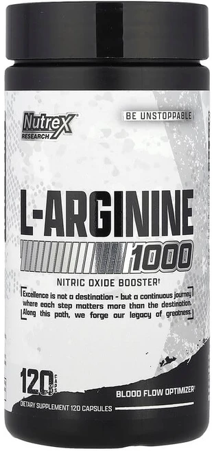 Nutrex Research L-알지닌 1000 캡슐 120정(캡슐 1정당 500mg) Research (뉴트렉스 리서치), 1개, 120정 - 쿠팡
