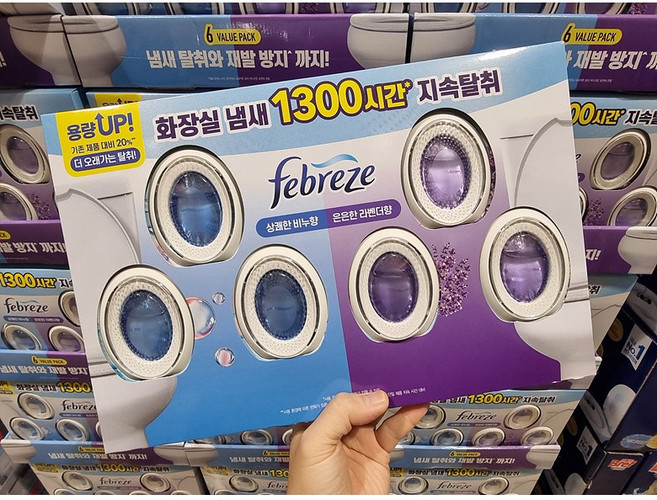 페브리즈 화장실비치형 방향제 6개입 비누향+라벤더향, 1개