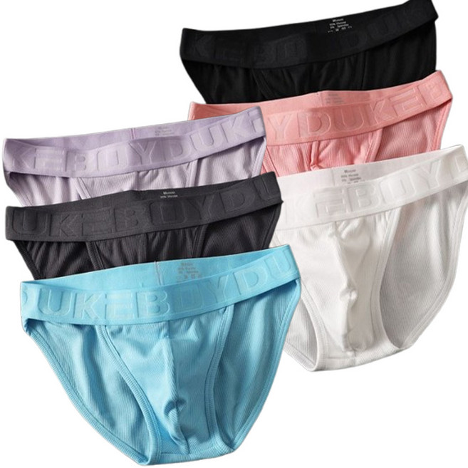 6종세트 딥컷 듀크 브리프 남자 속옷 통기성좋은 삼각 팬티 기능성 사계절용