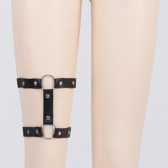 걸포유 섹시 허벅지초커 가터 링 벨트 다리 밴드 아이돌 가죽 패션 사람하네스