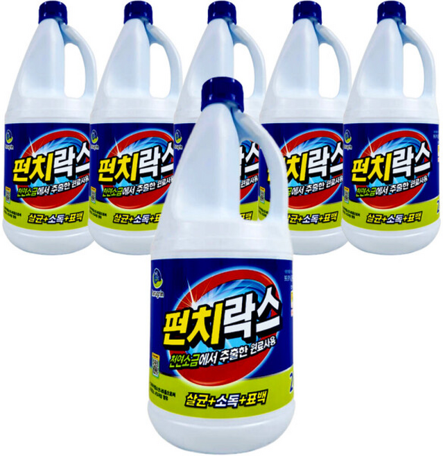 하루그린 살균 표백 청소 펀치락스 가정용 악취제거 욕실청소 곰팡이제거 바닥청소, 6개, 2000ml